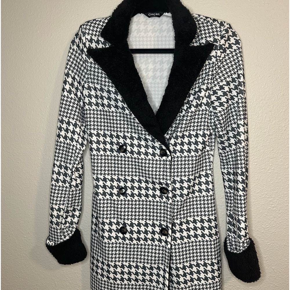 Fuzzy Double Breasted Coat